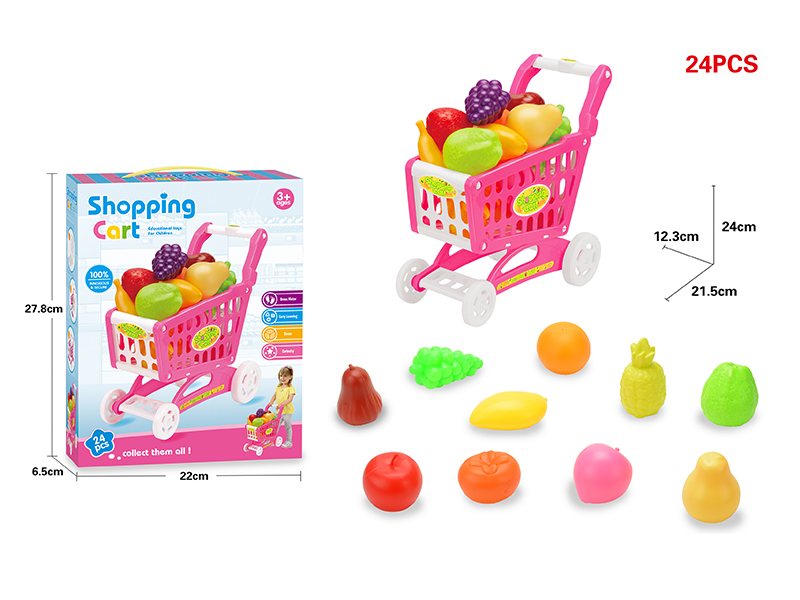 Shopping Cart + Fruits 24PCS