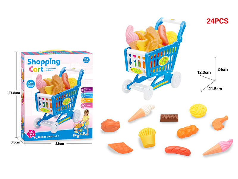Shopping Cart + Foods 24PCS