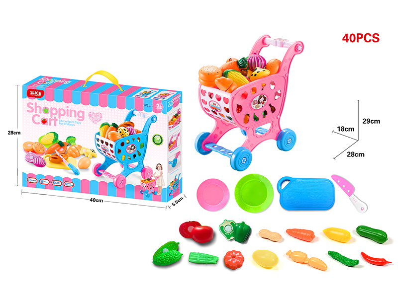 Shopping Cart + Cutting Vegetables Set 40pcs