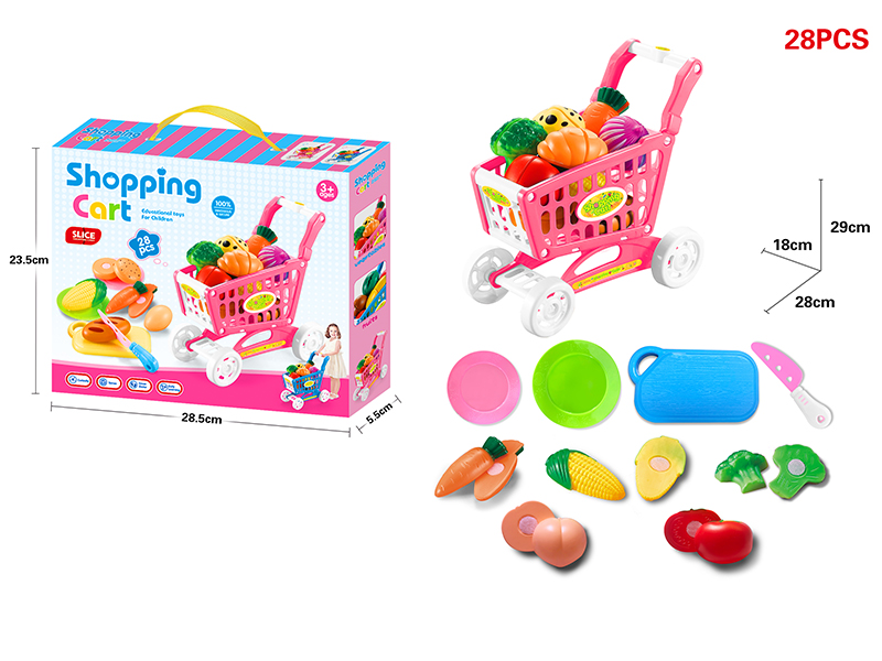 Shopping Cart + Cutting Vegetables Set 28pcs