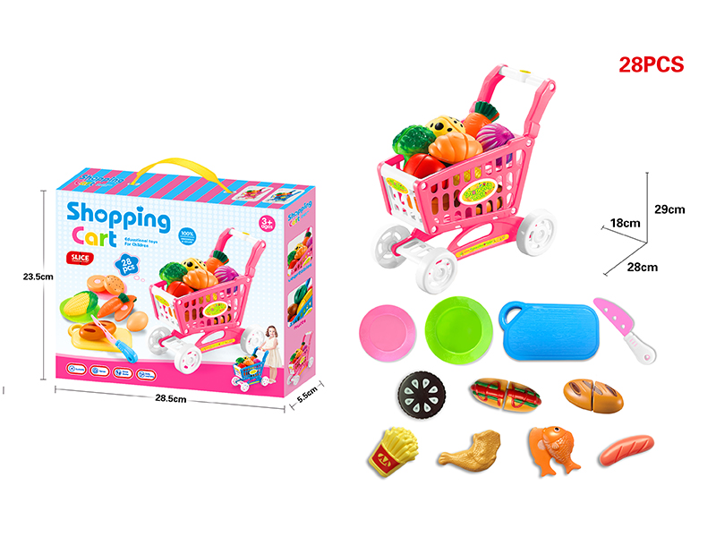 Shopping Cart + Cutting Foods Set 28pcs