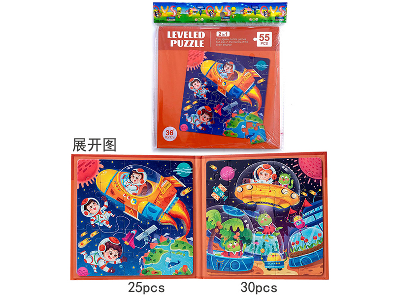 2 In 1 Magnetic Plane Puzzle - Space Theme