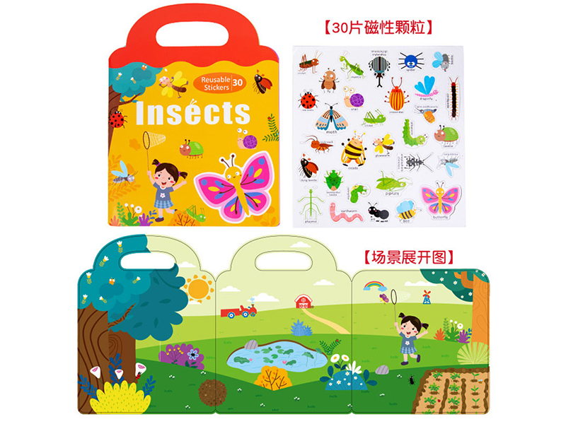 Magnetic Sticker Puzzle Quiet Book - Insects
