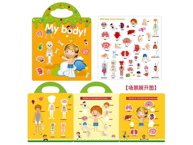 DIY Funny Sticker Quiet Book - Body Cognition
