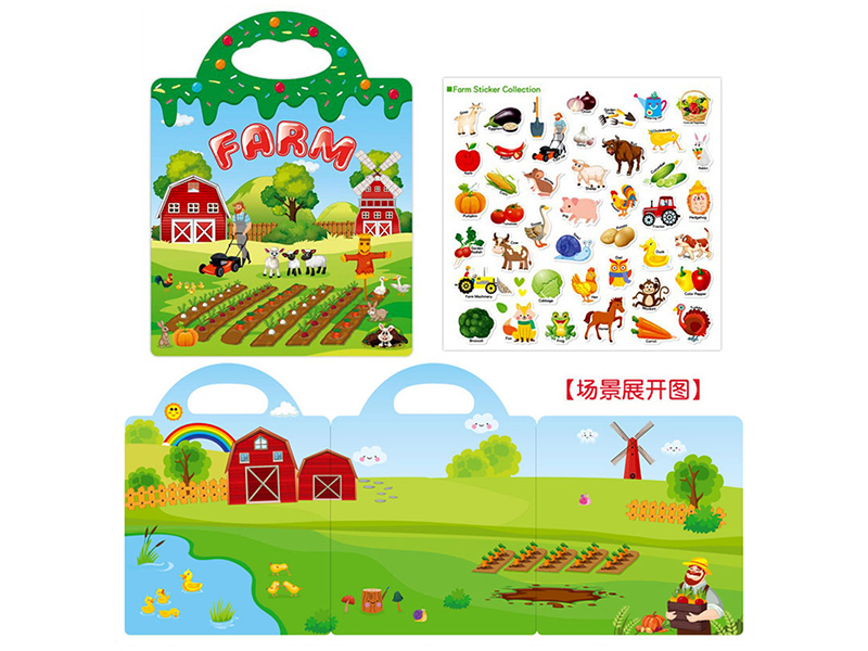 DIY Funny Sticker Quiet Book - Farm