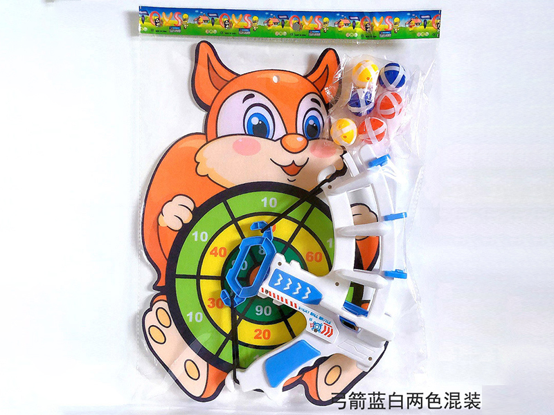 Bow And Arrow With Squirrel Target Sticky Ball Hook