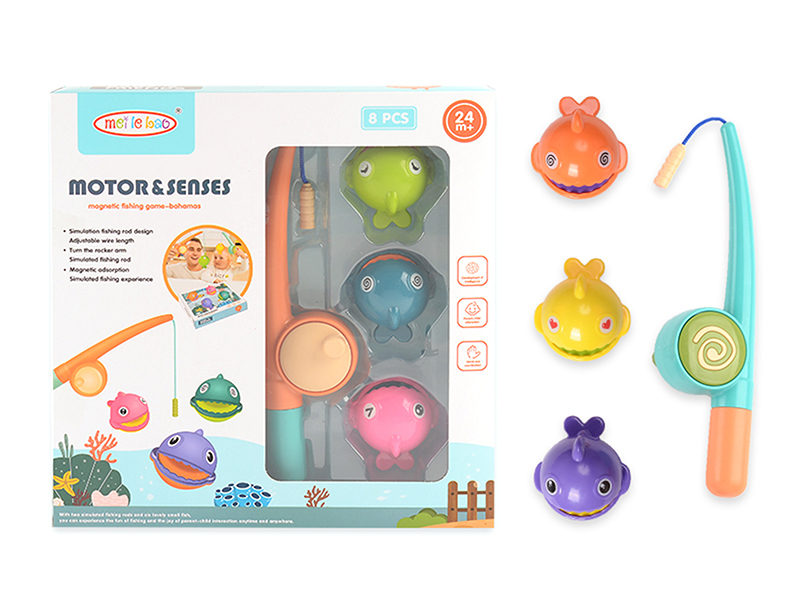 8pcs Magnetic Fishing Game Set