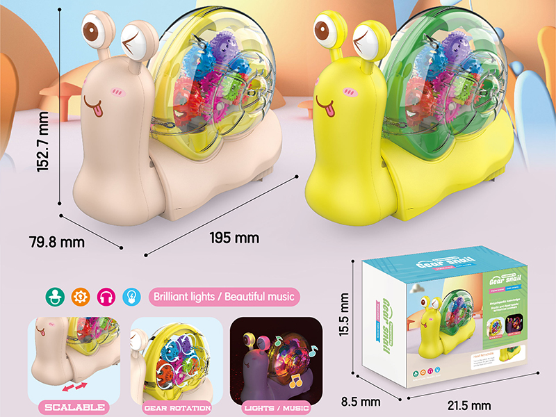 B/O Go And Bump Transparent Gear Snail With Light And Music