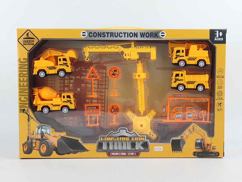 Pull Back Engineering Truck Set