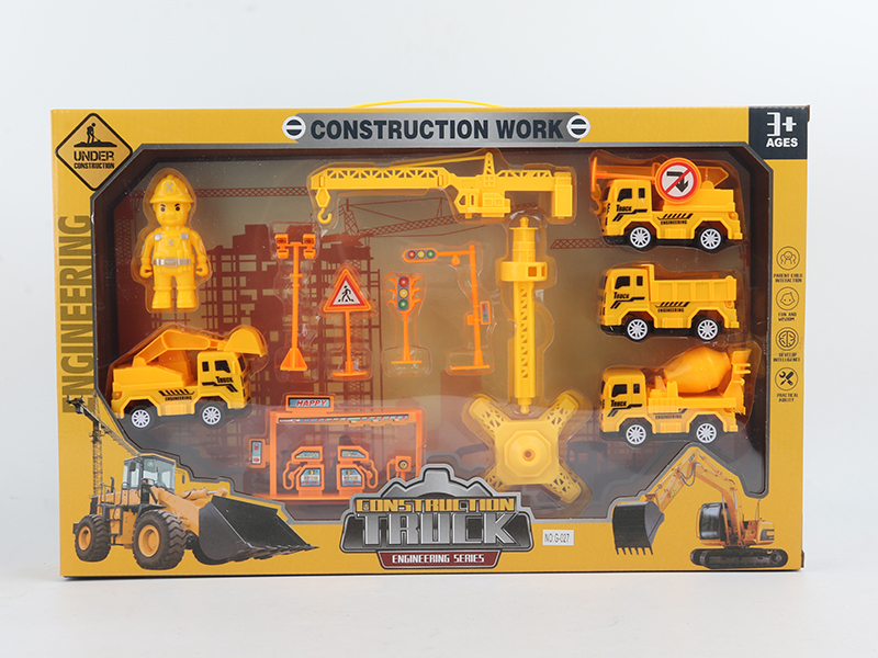 Pull Back Engineering Truck Set