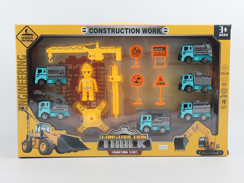 Pull Back Engineering Truck Set