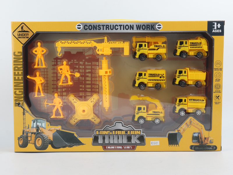 Pull Back Engineering Truck Set