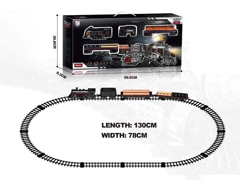 Alloy Intelligent B/O Steam Rail Train With Light And Music