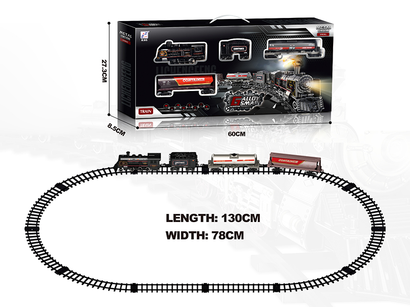 Alloy Intelligent B/O Steam Rail Train With Light And Music