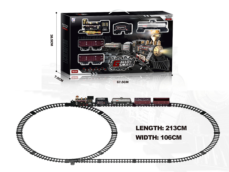 Alloy Intelligent B/O Steam Rail Train With Light And Music