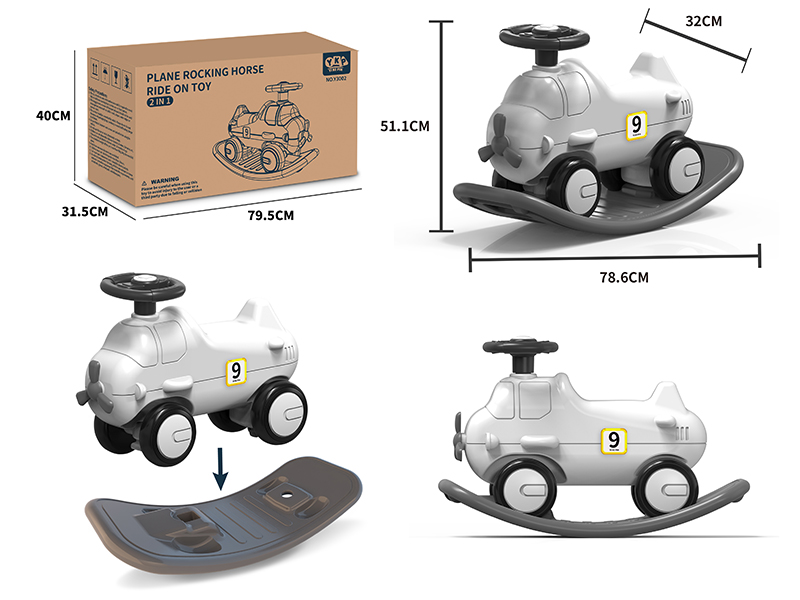 Plane Rocking Horse Ride On Toy 2 In 1