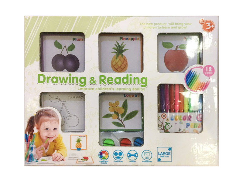 Drawing & Reading Fruits Learning Card