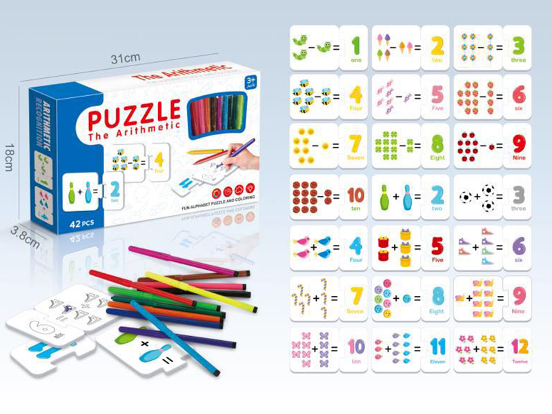 Number Arithmetic Puzzle And Coloring