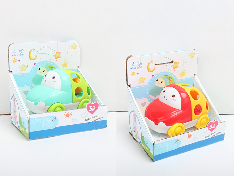 Small Car Soft Plastic Baby Rattle(Light & Music)