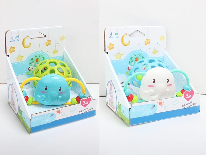 Elephant Soft Plastic Baby Rattle(Light & Music)