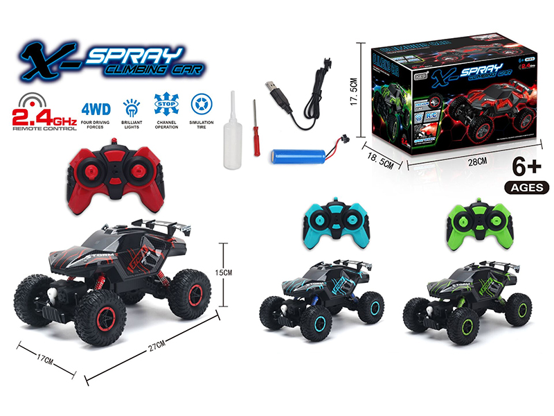 2.4G Remote Control 4WD Off-Road Climbing Car With Lights,Spray