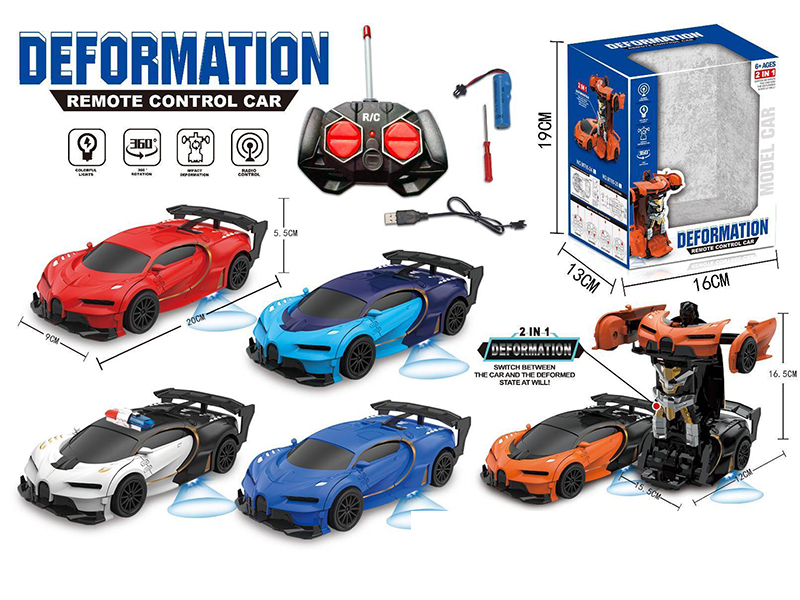 4-Channel Remote Control Transformation Car Bugatti