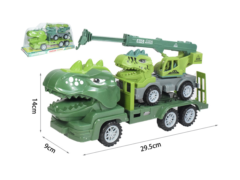 Friction Dinosaur Trailer With Dinosaur Crane