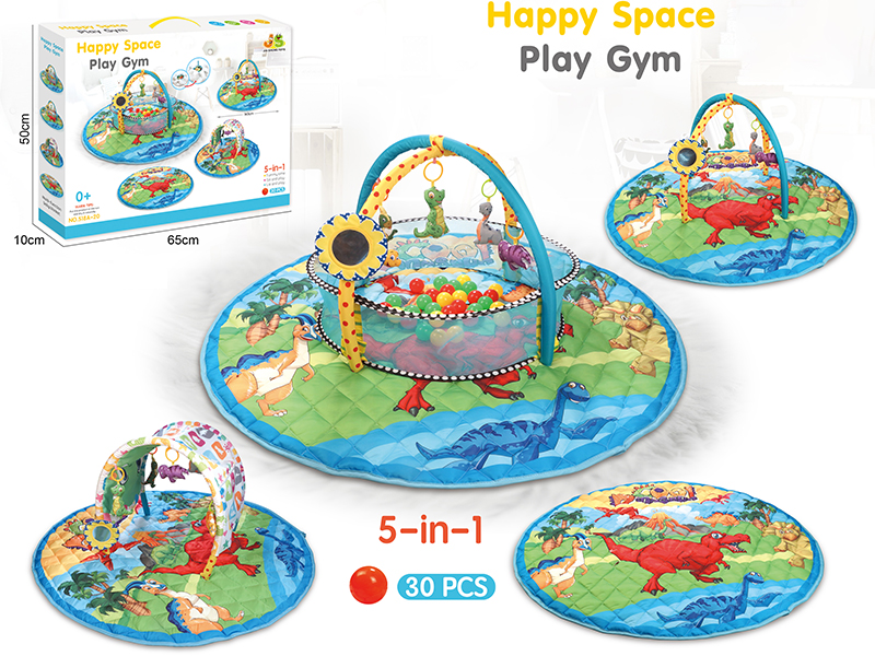 Round Storage Non-Slip Baby Play Mat 5 In 1 With 30 Ocean Balls