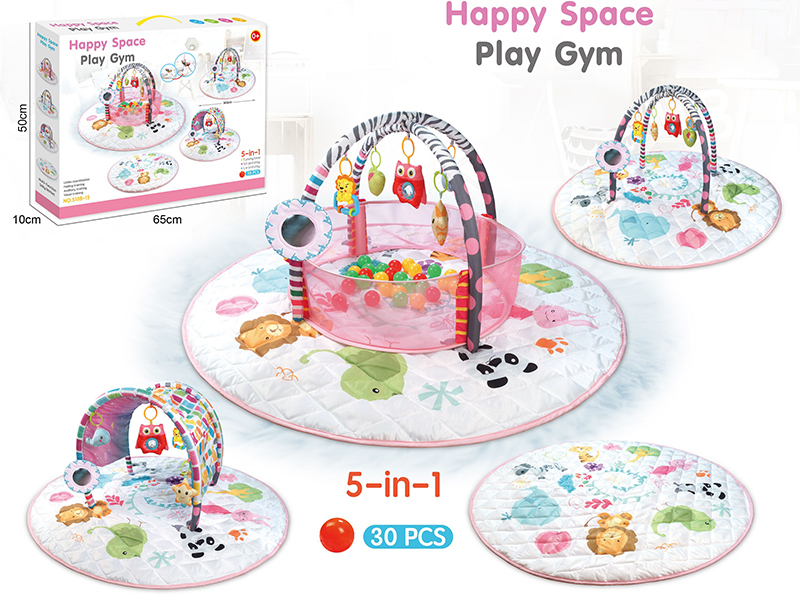 Round Storage Non-Slip Baby Play Mat 5 In 1 With 30 Ocean Balls