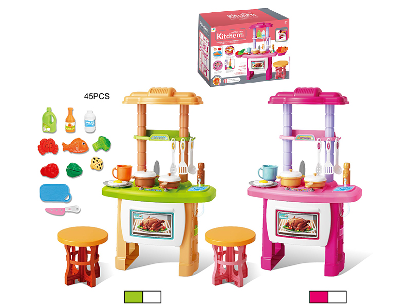 Kitchen Set With Chair (Sound And Light, Circulation Water)45pcs