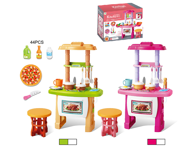 Kitchen Set With Chair (Sound And Light, Circulation Water)44pcs