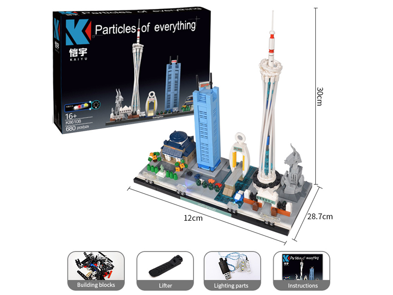680PCS Guangzhou Skyline Building Block