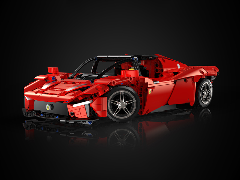 896+PCS Pull Sp3 Sports Car Building Blocks
