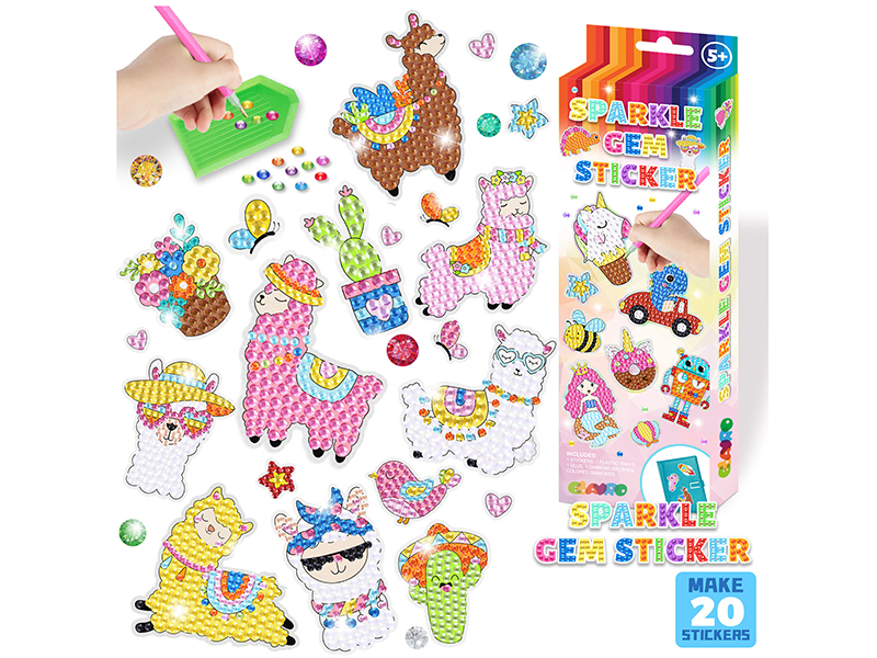 Sparkle Gem Sticker - Alpaca