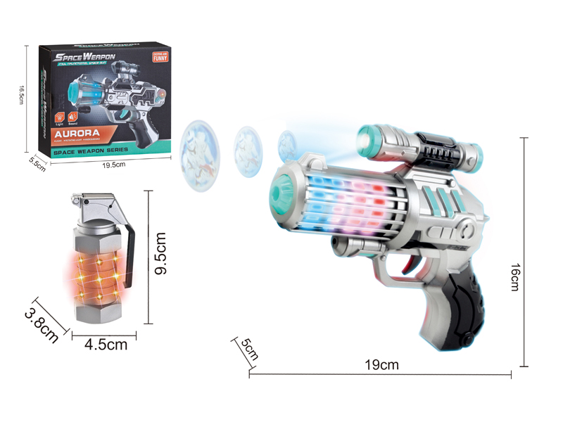 Projection Painting Space Gun With Sound And Light, Equipped With Sound And Light Grenades