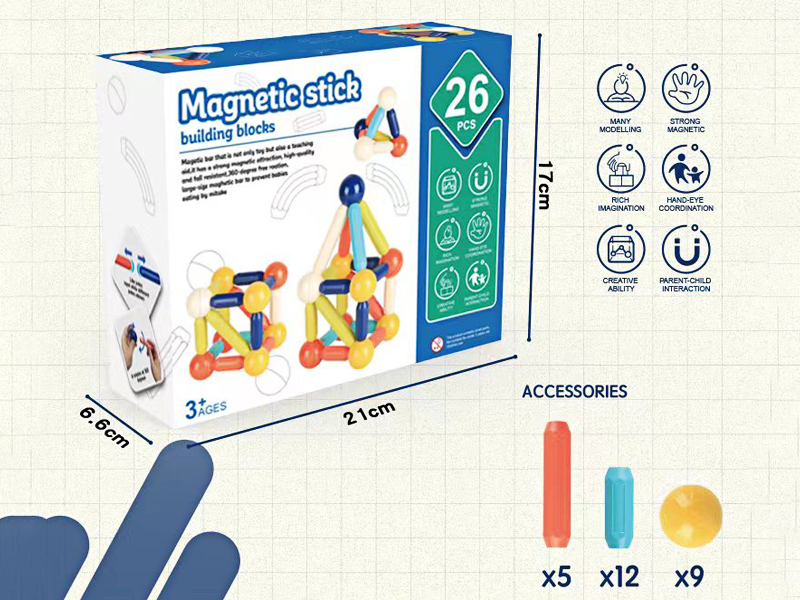 Puzzle Assembled Magnetic Rod