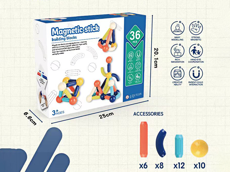 Puzzle Assembled Magnetic Rod