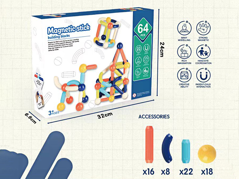 Puzzle Assembled Magnetic Rod