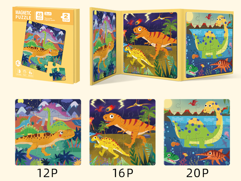 Magnetic Puzzle Book Step 2 - Dinosaur 48pcs