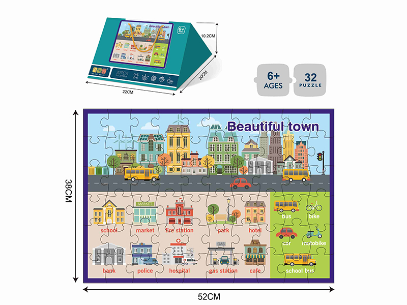32 Pieces Jigsaw Puzzle - Mind Map(Beautiful Town)