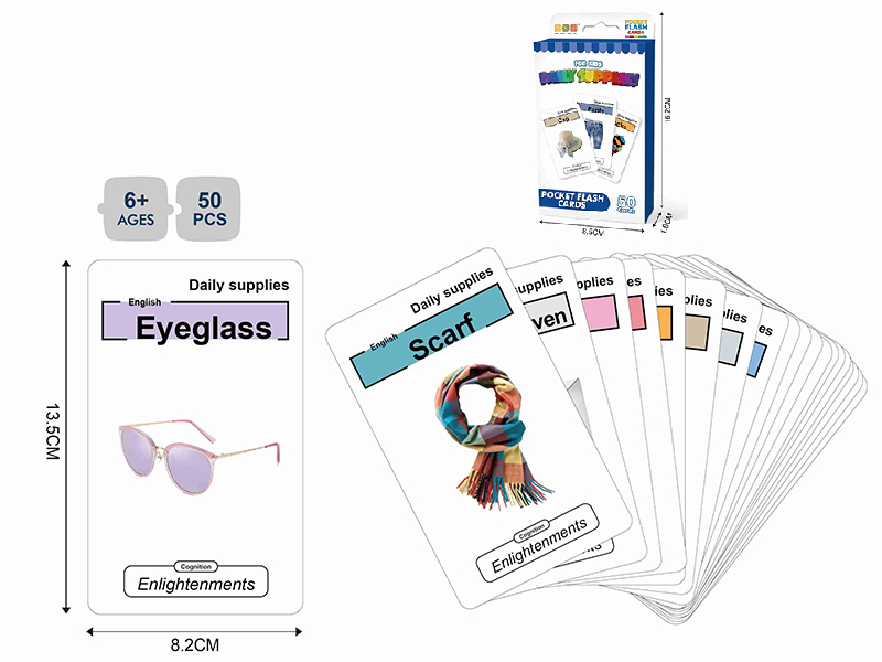 Pocket Flash Cards 50PCS - Daily Supplies