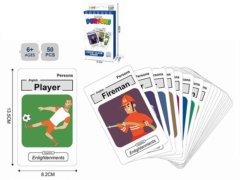 Pocket Flash Cards 50PCS - Persons