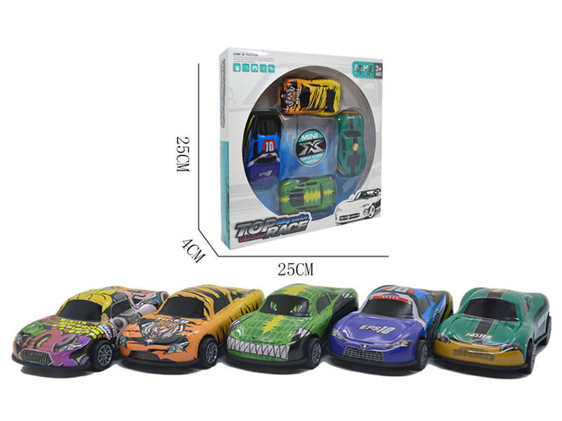 4Pcs 1:48 Large Alloy Sheet Racing Pull Back Car