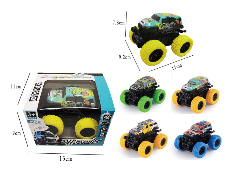 Double Friction Big Foot Cross-Country Climbing Metal Sheet Car(Graffiti Payment)