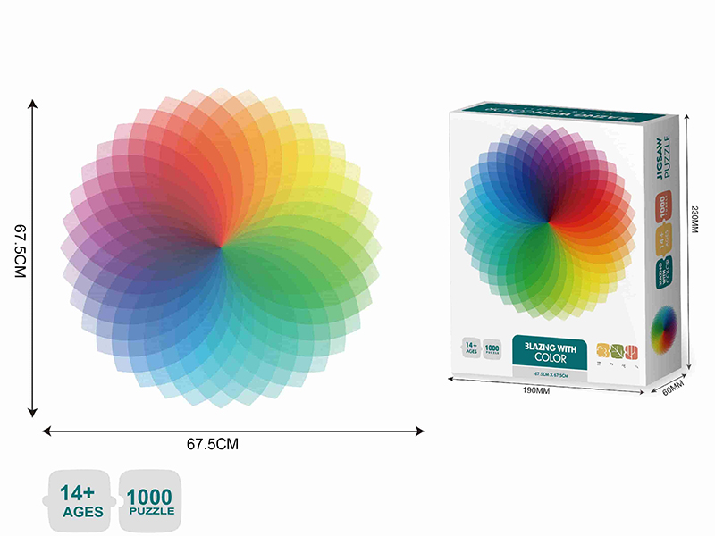 Jigsaw Puzzle 1000 Piece - Blazng With Color