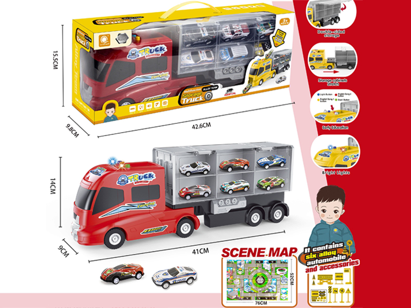 B/O Friction Red Storage Truck
