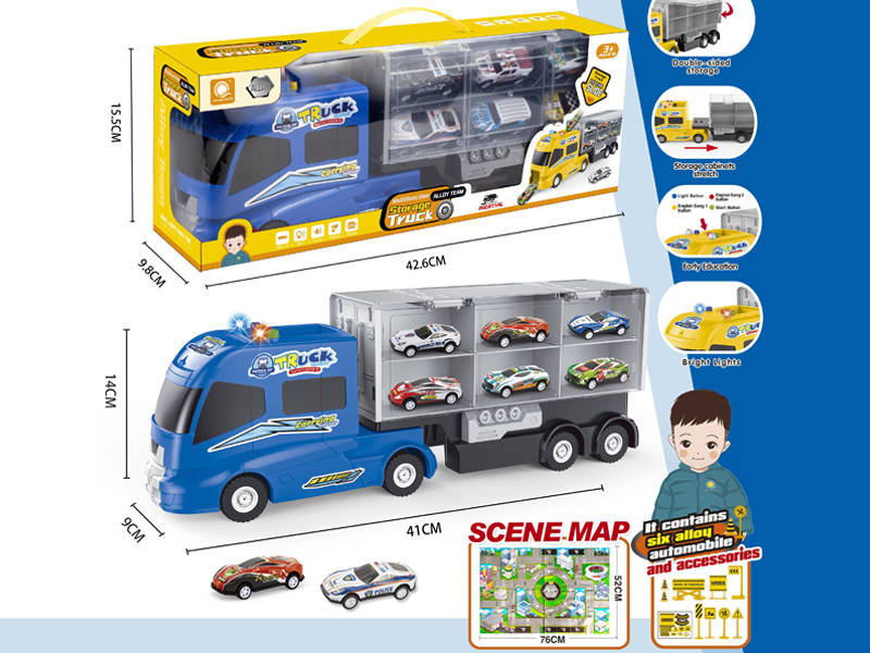 B/O Friction Blue Storage Truck