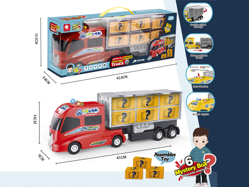 B/O Friction Red Storage Truck
