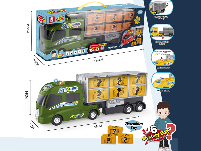 B/O Friction Military Green Storage Truck