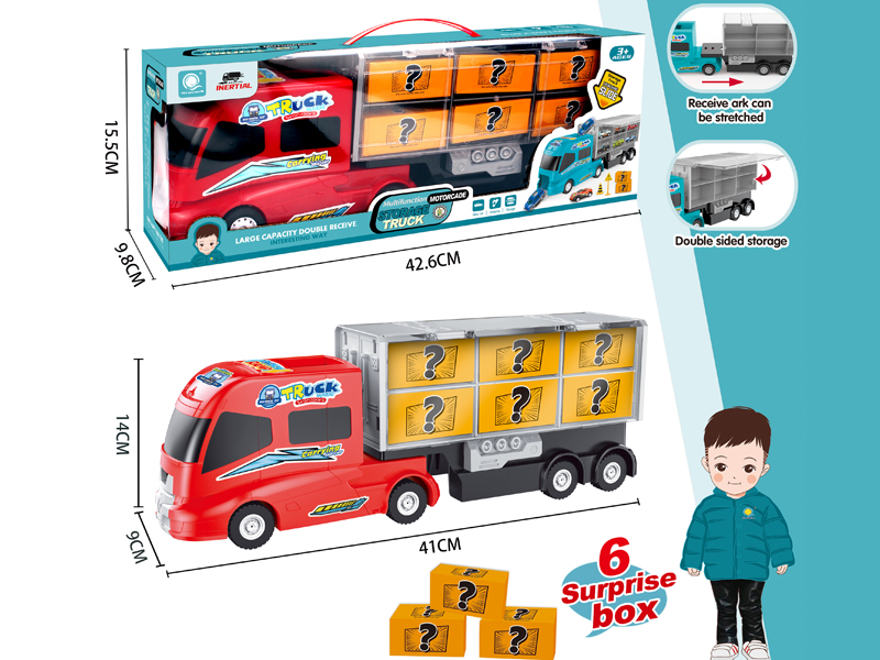 Friction Red Fire Storage Truck